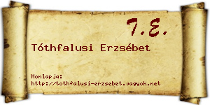 Tóthfalusi Erzsébet névjegykártya